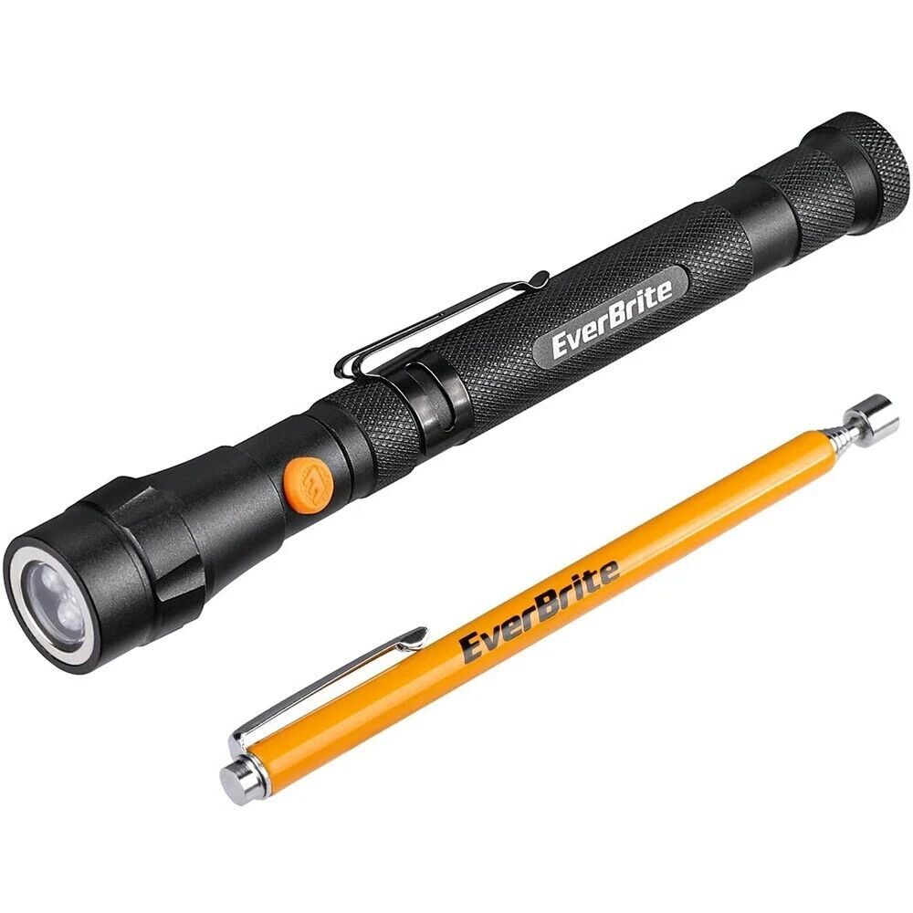 EverBrite 2PC Magnetic Pick-Up Tool Set – Telescoping & Swivel Tool and Light